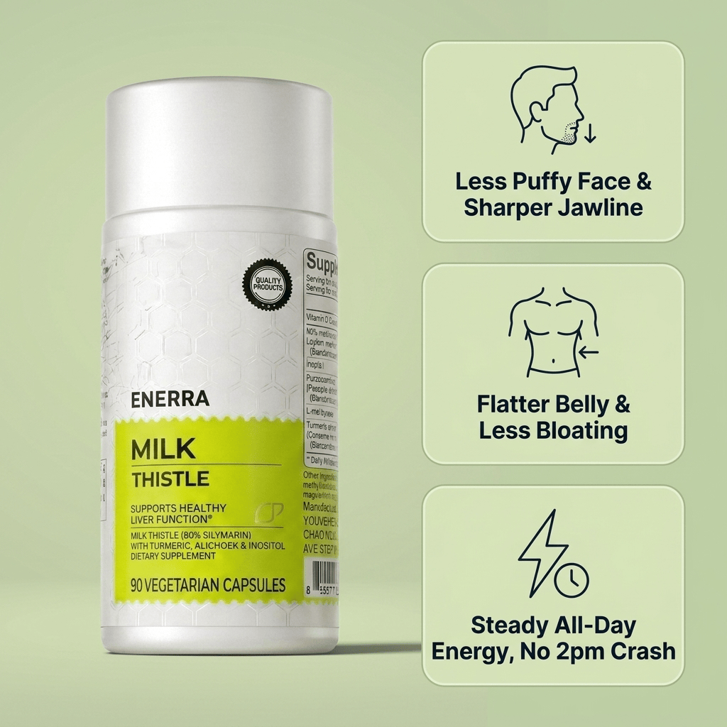 Suplemento de Cardo Mariano con Silimarina, Cúrcuma y Vitamina C. Promueve salud y antioxidante.