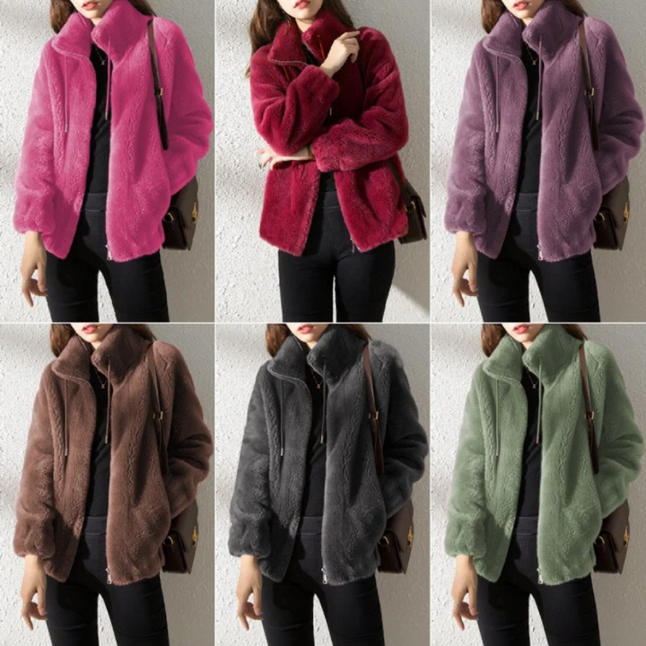 Abrigo trench de ante oversized para mujer, estilo elegante y confortable para invierno y otoño.
