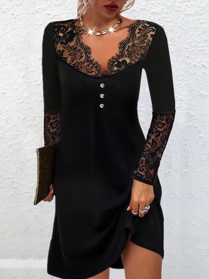 Vestido ADELLE negro largo y elegante para mujer, perfecto para fiesta y noche. Estilo sofisticado y atemporal.