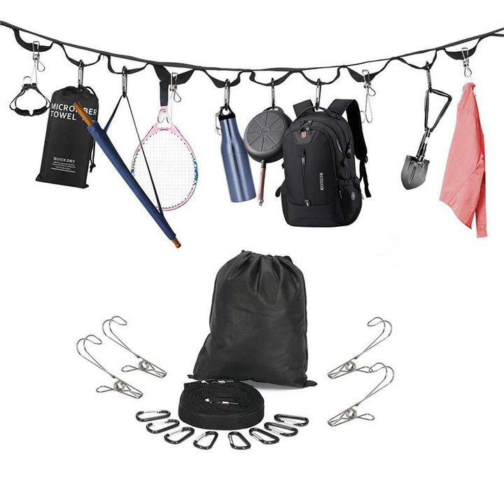 Cuerda organizadora para camping unisex, ideal para colgar utensilios y equipo de aire libre de forma eficiente.