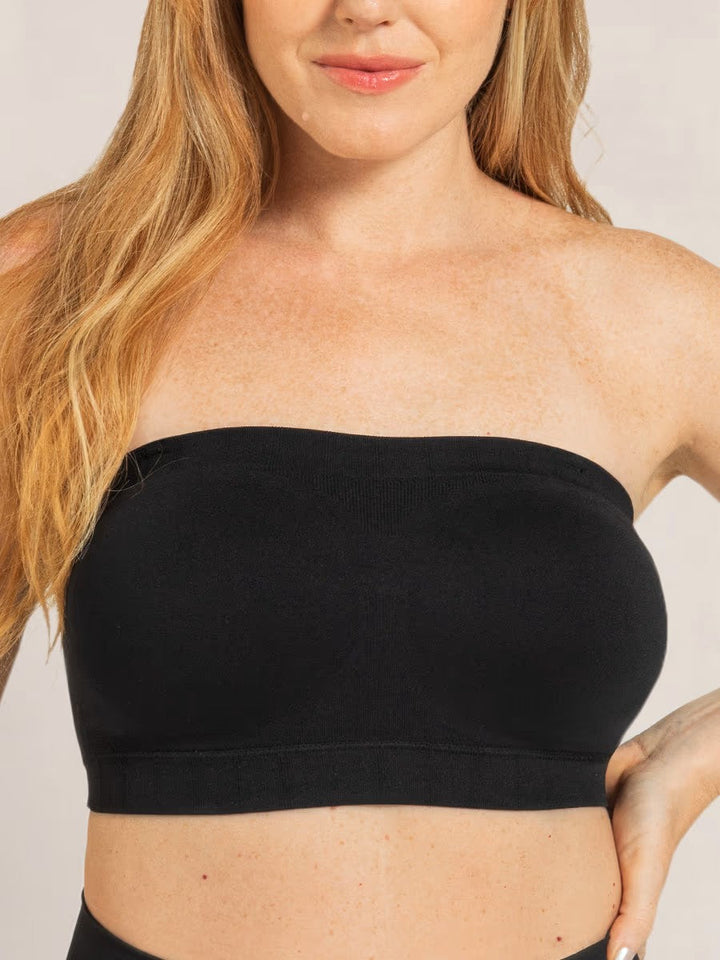 Sujetador bandeau sin aros para mujer, liso, ofrece soporte suave y comodidad máxima sin presión.