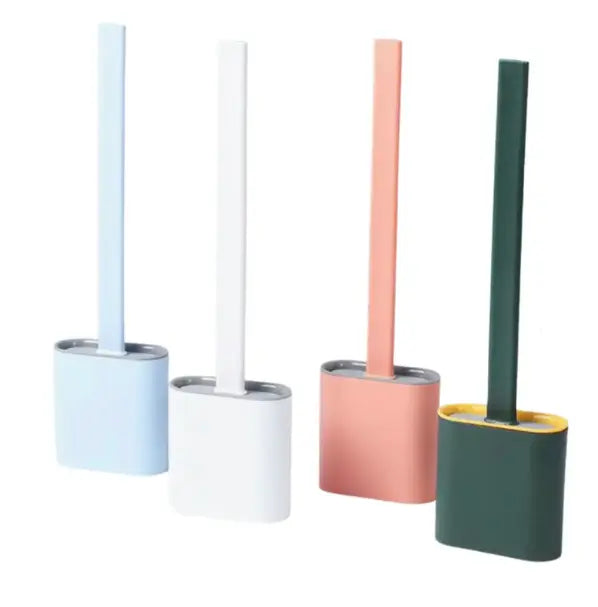 Cepillo de inodoro de silicona higiénico para una limpieza impecable del baño, antiolor y duradero.