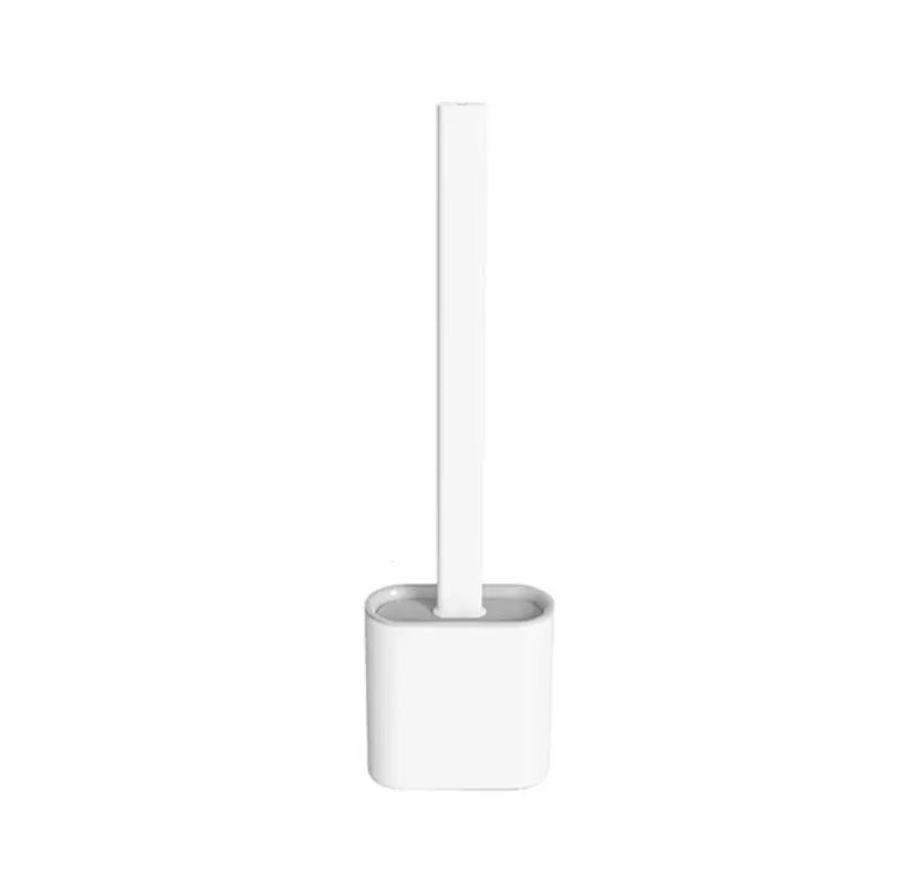Cepillo WC de silicona doble para baño moderno, limpieza sin rayones, accesorio higiénico para el hogar.
