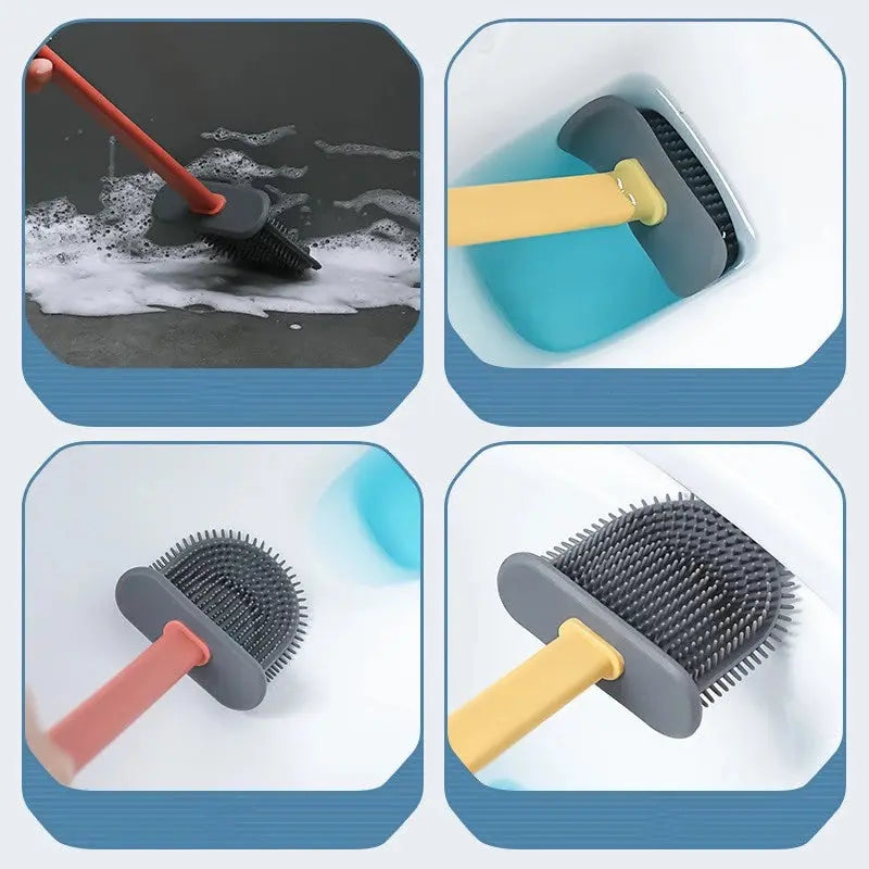 Cepillo higiénico de silicona para inodoro, antiolor y duradero, la solución perfecta para un baño limpio.
