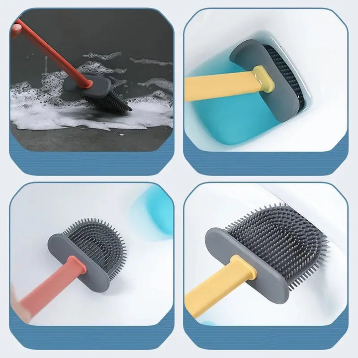 Cepillo higiénico de silicona para inodoro, antiolor y duradero, la solución perfecta para un baño limpio.