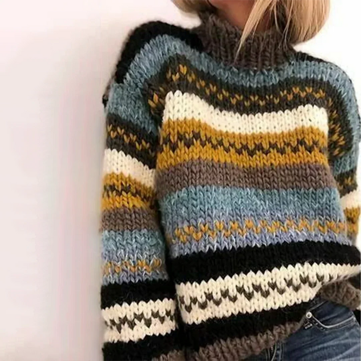 Jersey de cuello alto para mujer, cálido y suave, ideal para invierno. Estilo elegante y multicolor.