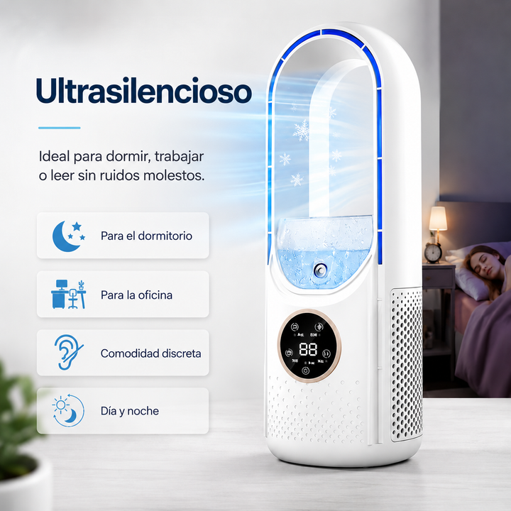 Enfriador de aire USB para escritorio, portátil y refrescante, con 6 velocidades para tu espacio de trabajo.