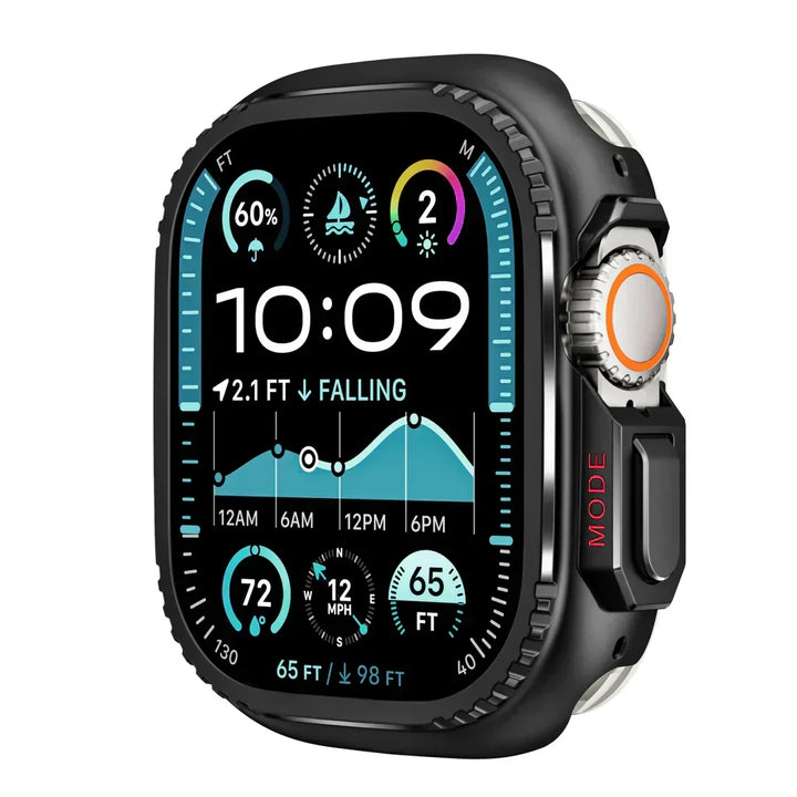 Funda de aluminio resistente para smartwatch. Protección extrema contra golpes.