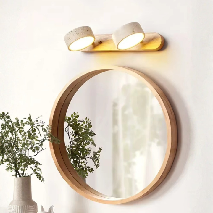 Aplique moderno minimalista, focos ajustables, luz cálida para decoración Wabi Sabi.