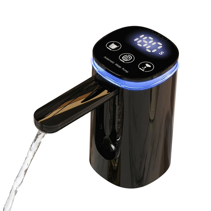 Bomba dispensador de agua eléctrica portátil recargable para botellas grandes. Ideal para hogar y oficina.