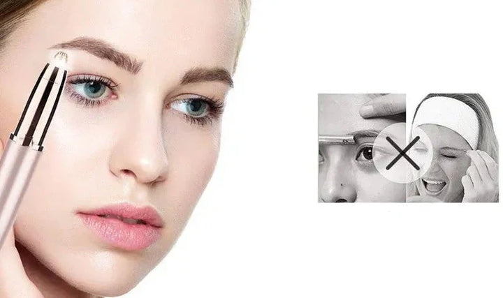 Herramienta de belleza esencial: recortador eléctrico de cejas portátil con LED para vello facial exacto.
