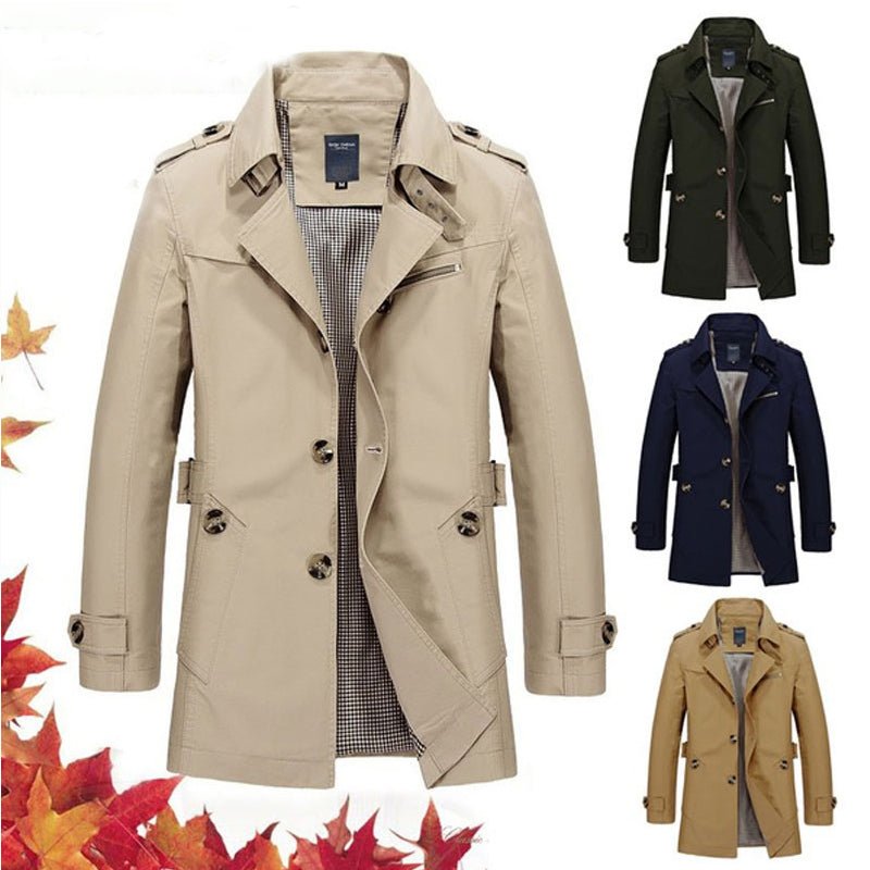 Modelo masculino luciendo cortavientos ejecutivo de ajuste moderno, ideal para la moda masculina contemporánea.