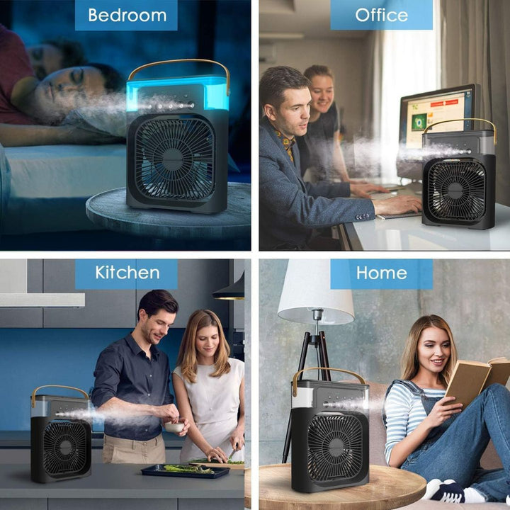 Solución compacta 3 en 1: enfriador, humidificador y purificador de aire para cualquier habitación.