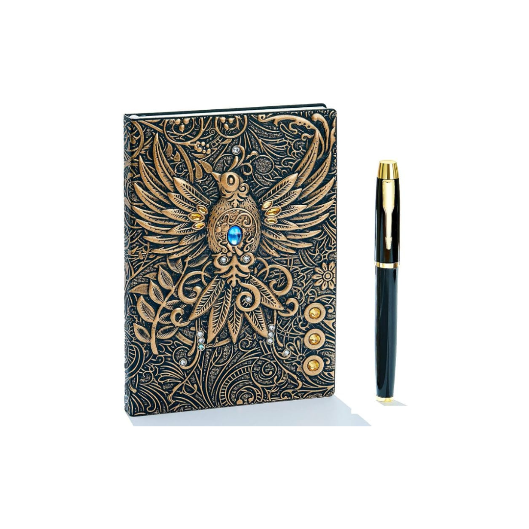 Cuaderno de cuero vintage recargable A5 para escritura y diario. Ideal para notas y planificación.