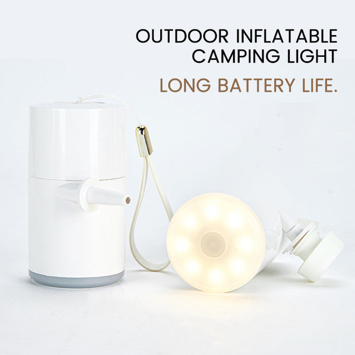 Bomba de aire recargable de emergencia con luz LED para coche, camping y exteriores.