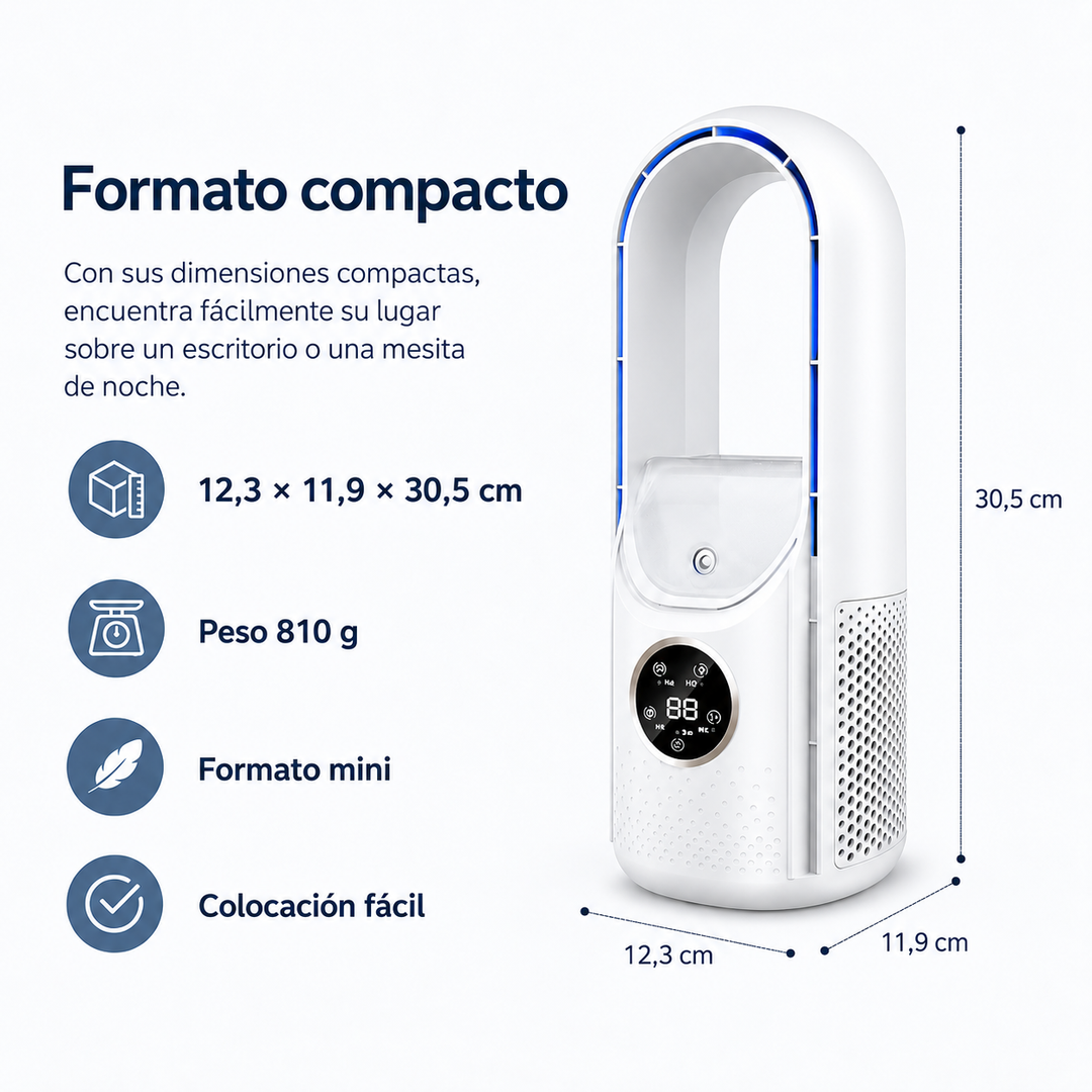 Climatización versátil: enfriador USB portátil de 6 velocidades, eficaz para cualquier entorno.