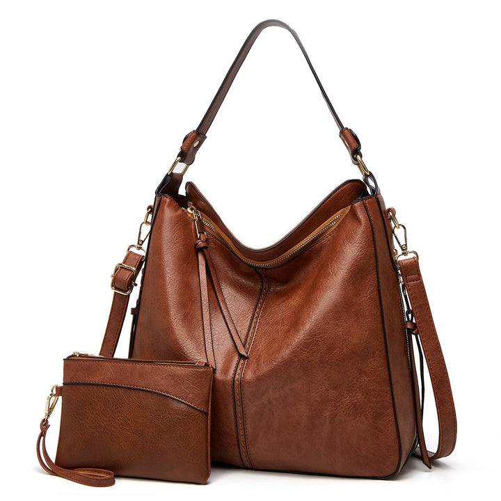 Set de bolsos bandolera y muñeca elegante para mujer, piel sintética de moda.
