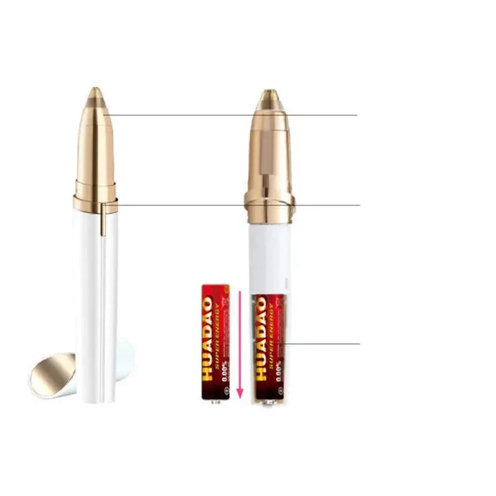 Recortador de cejas eléctrico con LED para una depilación precisa, segura e indolora, ideal para belleza.