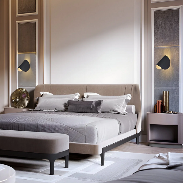 Lámpara de pared LED rotativa moderna para interiores. Iluminación y decoración eficiente del hogar.