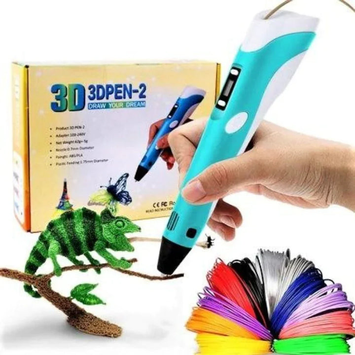 Niña feliz creando arte 3D con bolígrafo de impresión 3D Original™. Fomenta dibujo y creatividad infantil.