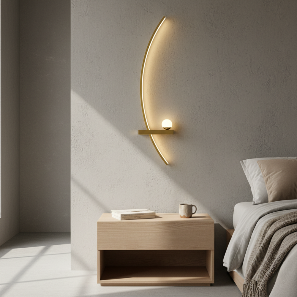 Luz de pared LED de bajo consumo, montaje fácil para una iluminación interior cálida.