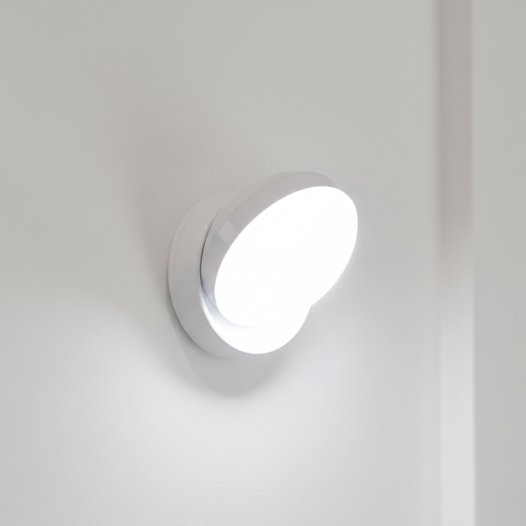 Luz de pared LED con sensor de movimiento 360° para pasillos y escaleras.