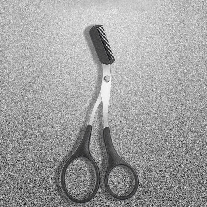 Belleza y cuidado: tijeras de cejas de acero inoxidable para resultados profesionales en casa.