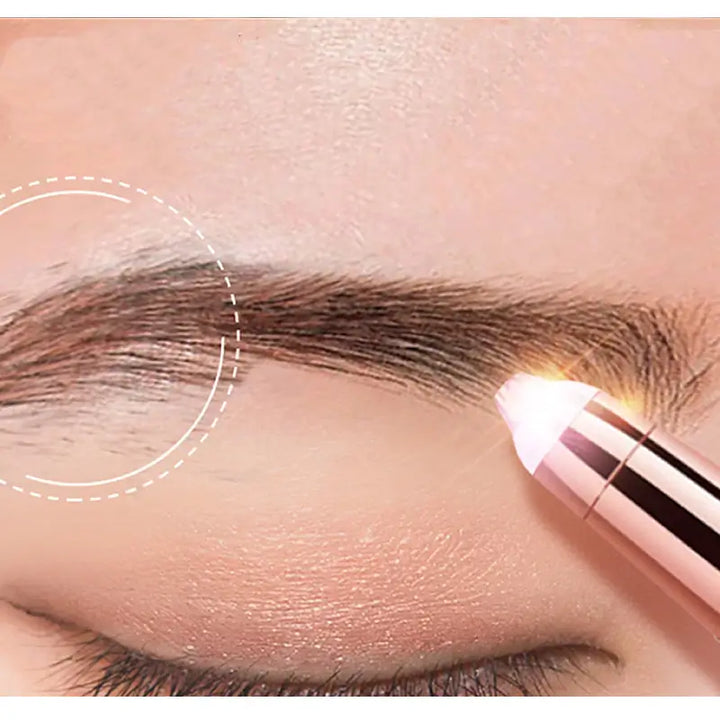 Depiladora de cejas eléctrica indolora con tecnología LED, para un perfilado perfecto y cuidado facial.
