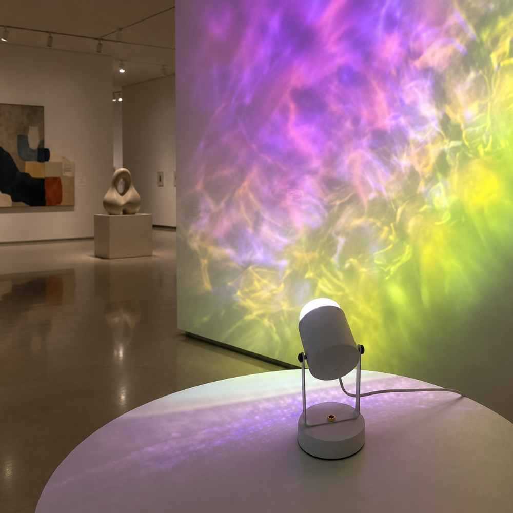 Lámpara de mesa RGB ajustable para crear atmósfera única en tu dormitorio.