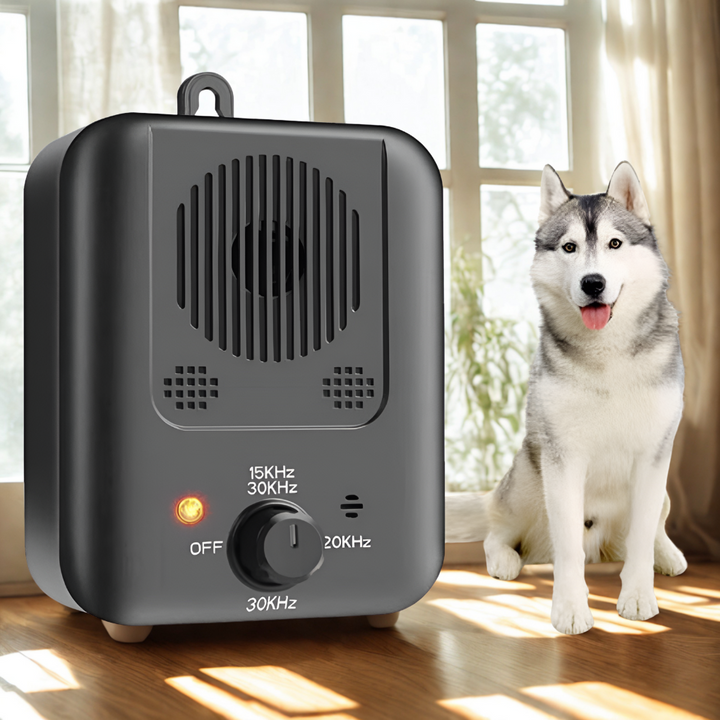 Dispositivo antiladridos ultrasónico para perros, adiestramiento silencioso y efectivo. Solución tranquila para el hogar.