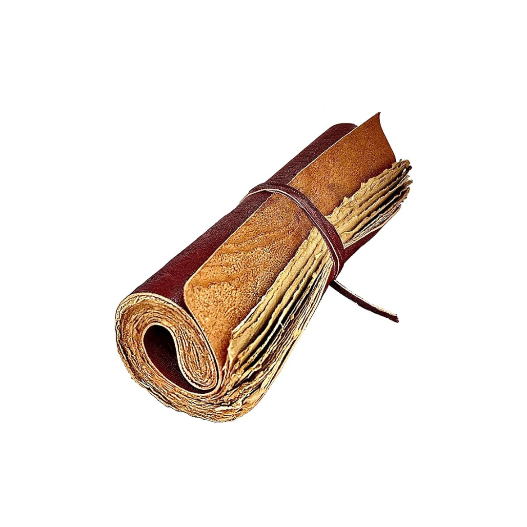 Cuaderno de cuero vintage enrollable artesanal. Diario para escritura, dibujo, journaling. Regalo para escritores.