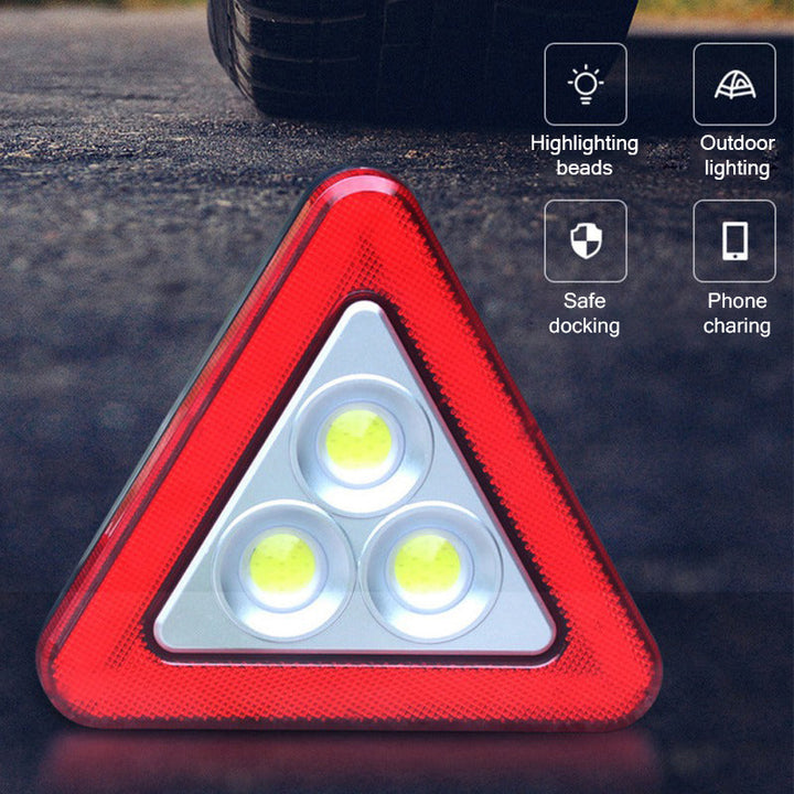 Luz de emergencia LED potente para automóvil, compacta, con modos intermitentes para seguridad vial.