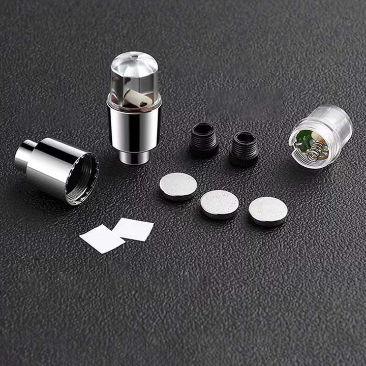 Tapas de válvula LED rojas brillantes para neumáticos de bicicleta, motocicleta y coche, mejoran la iluminación.