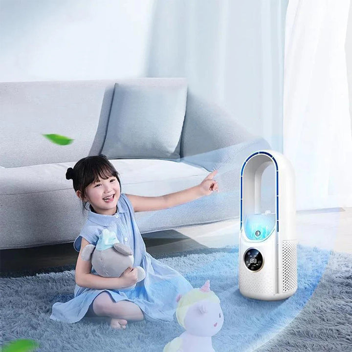 Refresca tu hogar este verano con el enfriador de aire USB portátil de 6 velocidades para máximo confort.