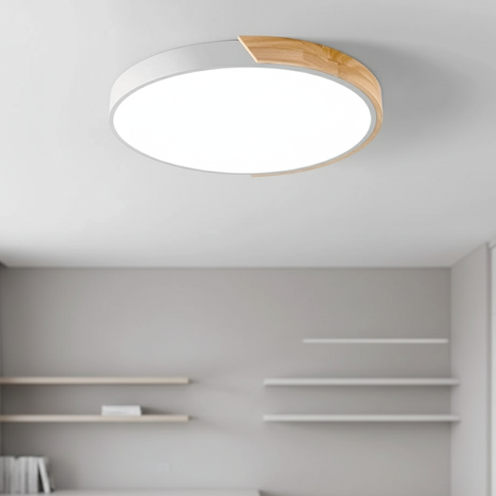 Luz de techo LED empotrada Splice regulable, estilo Japandi moderno y minimalista, ideal para salón. [[lstfy-media:1]]