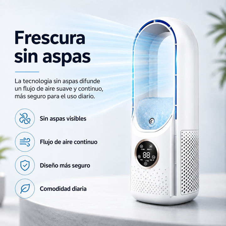 Ventilador enfriador USB silencioso con 6 velocidades, ideal para dormitorio, estudio o cualquier habitación.