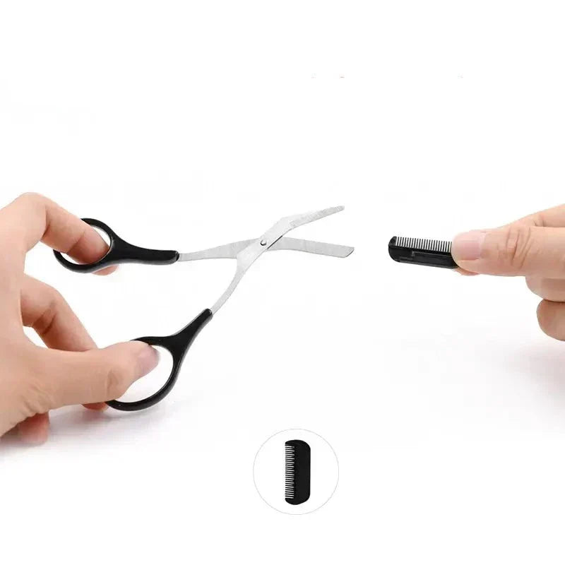 Set de tijeras de cejas profesionales de acero inoxidable, clave para una mirada definida.