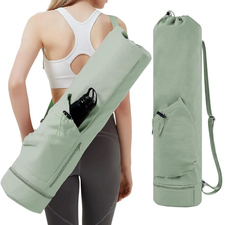 Bolsa de yoga unisex para esterilla y accesorios, con compartimento húmedo impermeable para ropa de deporte.