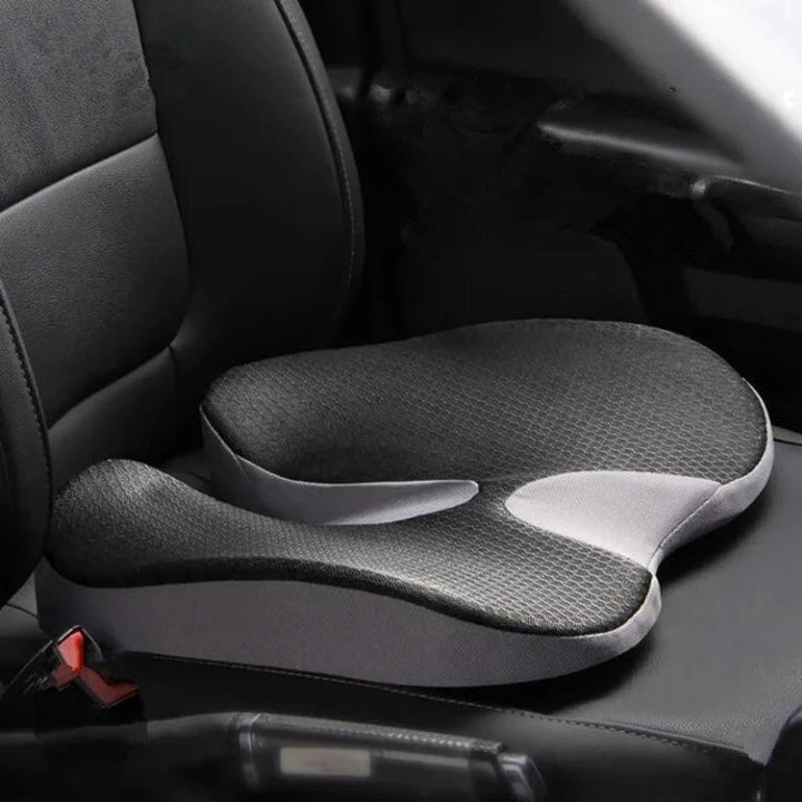 Cojín lumbar ortopédico para coche, alivia dolor de espalda y ciática. Mejora postura en asiento y viajes.