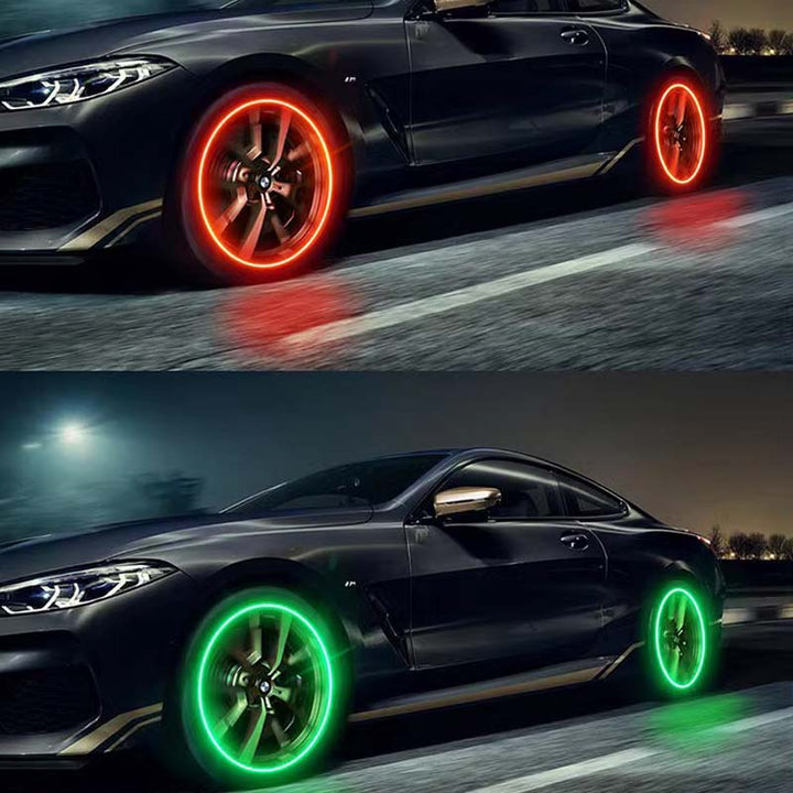 Iluminación para ruedas: tapas de válvula LED para seguridad nocturna en cualquier vehículo.