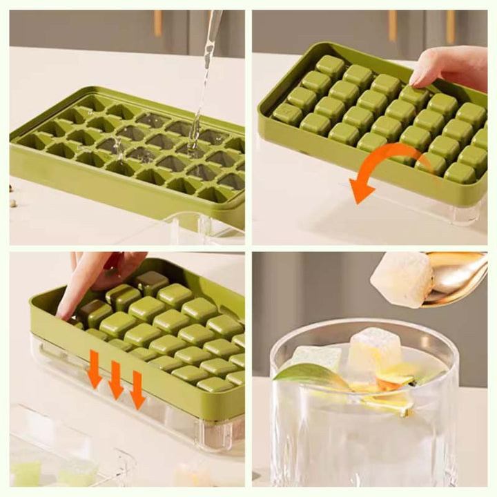 Molde de hielo reutilizable para crear cubitos perfectos. Disfruta bebidas frías todo el verano.