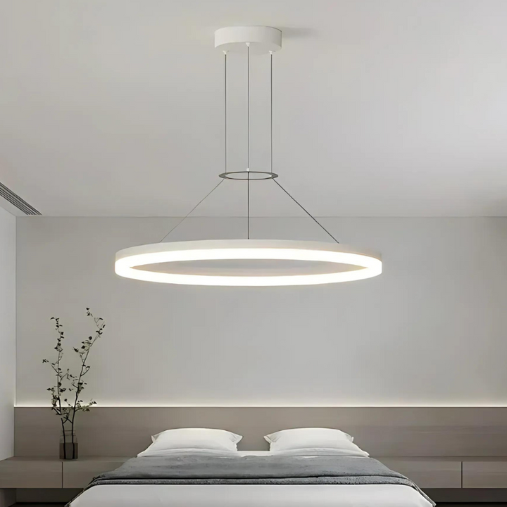 Lámpara colgante LED Cirano minimalista con diseño de anillo, ideal para salón o cocina, luz moderna.