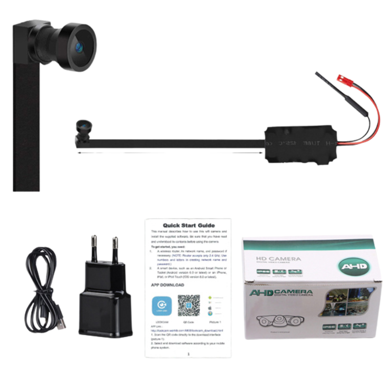 Cámara de seguridad 4K oculta para el hogar, con Wi-Fi, ideal para vigilancia interior y detección de movimiento.