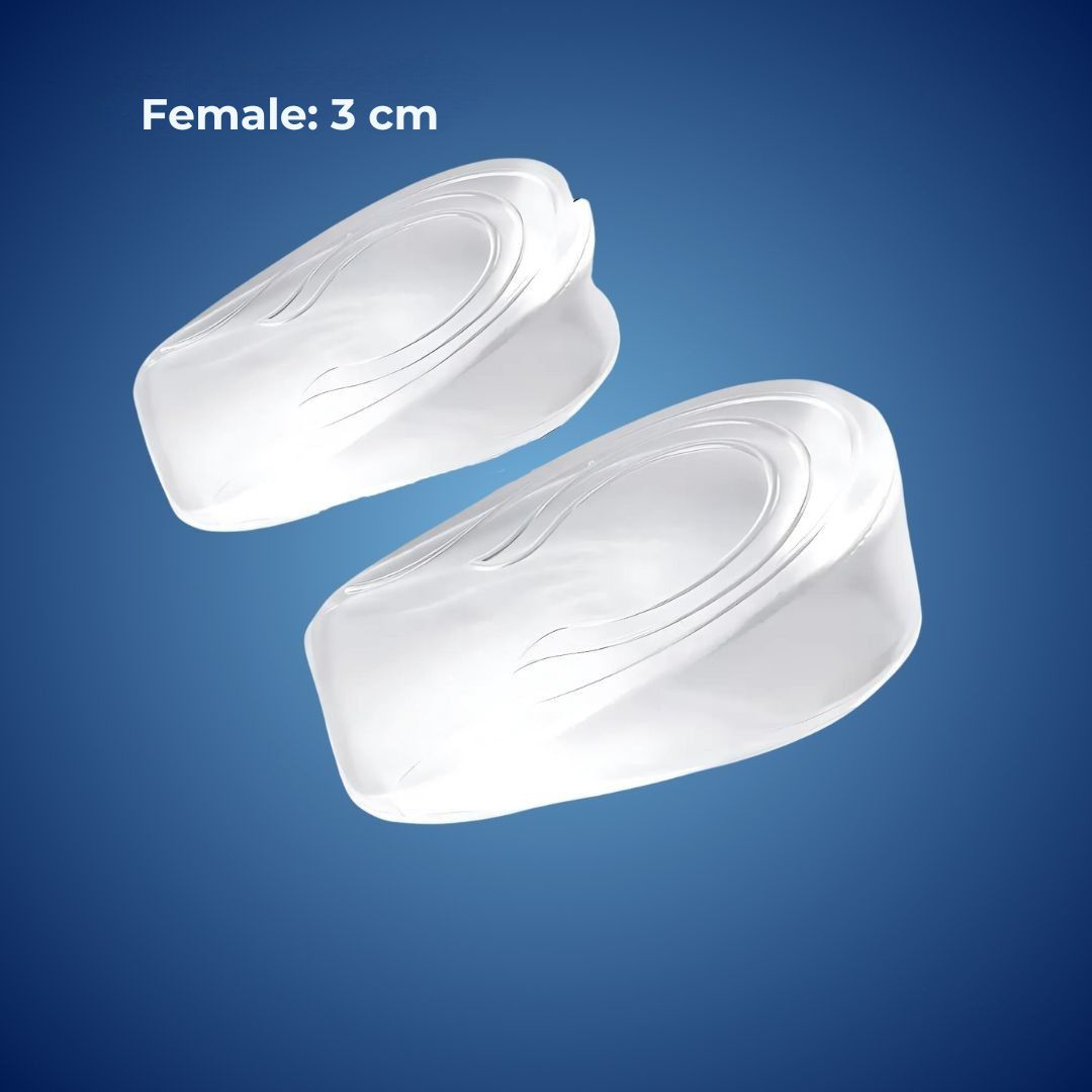 Plantillas elevadoras de talón de gel, unisex, para confort diario y alivio efectivo de fascitis plantar.