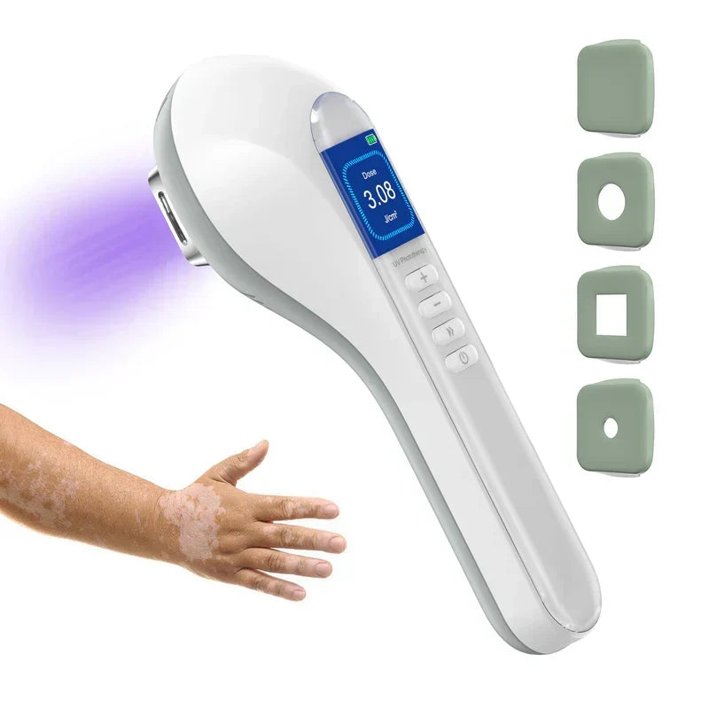 Lámpara portátil de fototerapia UVB 308nm para terapia de luz en casa. Fácil para vitíligo y psoriasis.