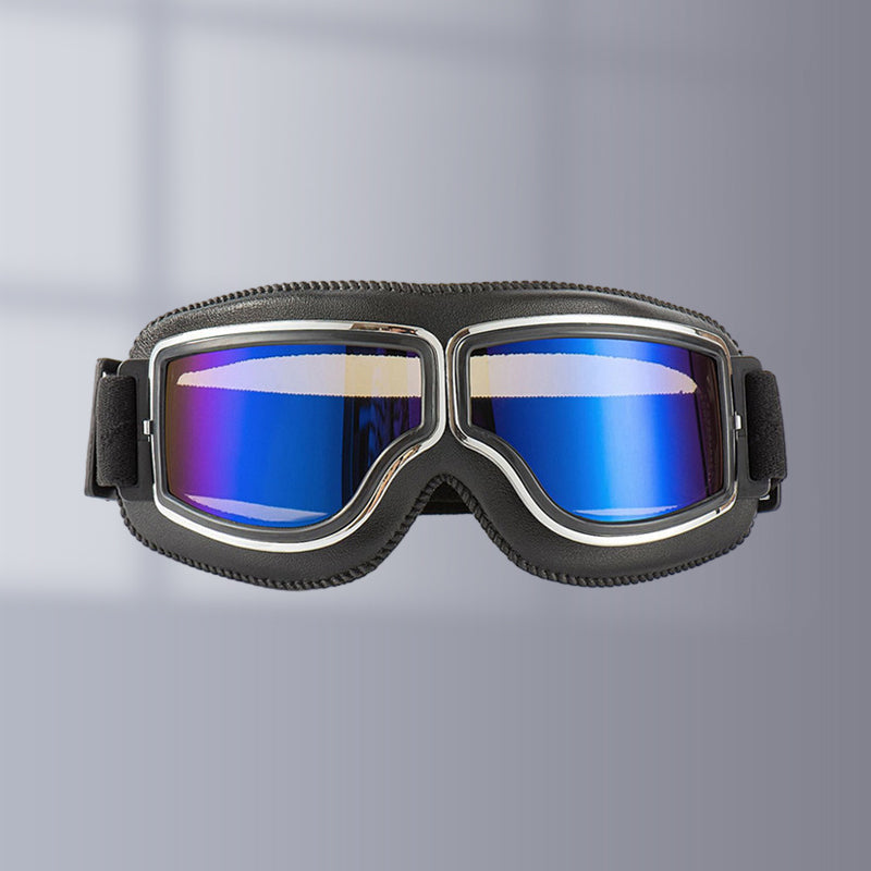 Gafas de moto estilo retro para protección y un toque clásico en tu aventura.