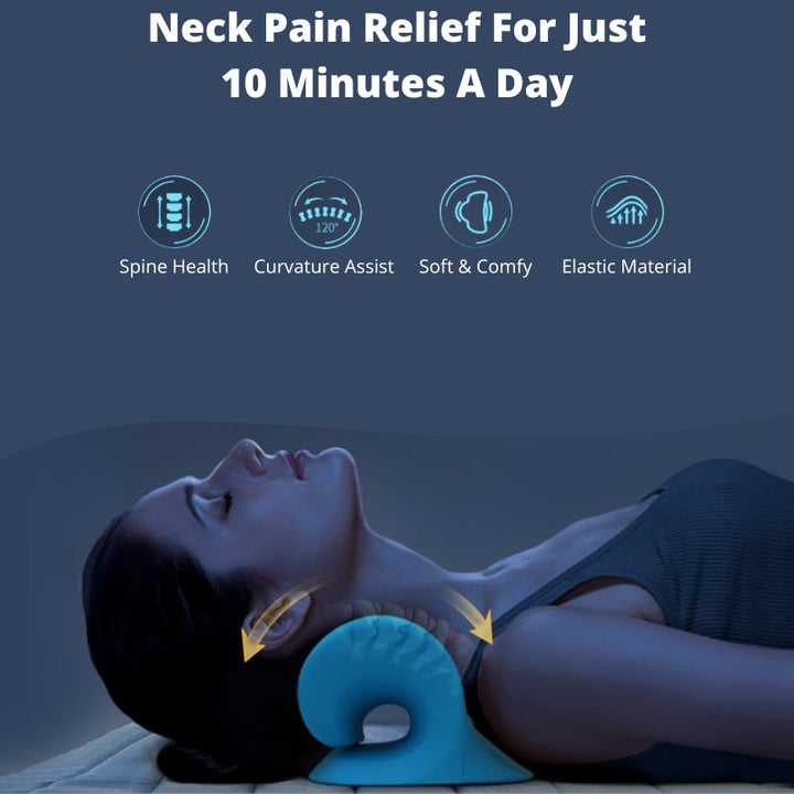 Estirador de cuello ergonómico para alivio rápido del dolor cervical y terapia de columna.