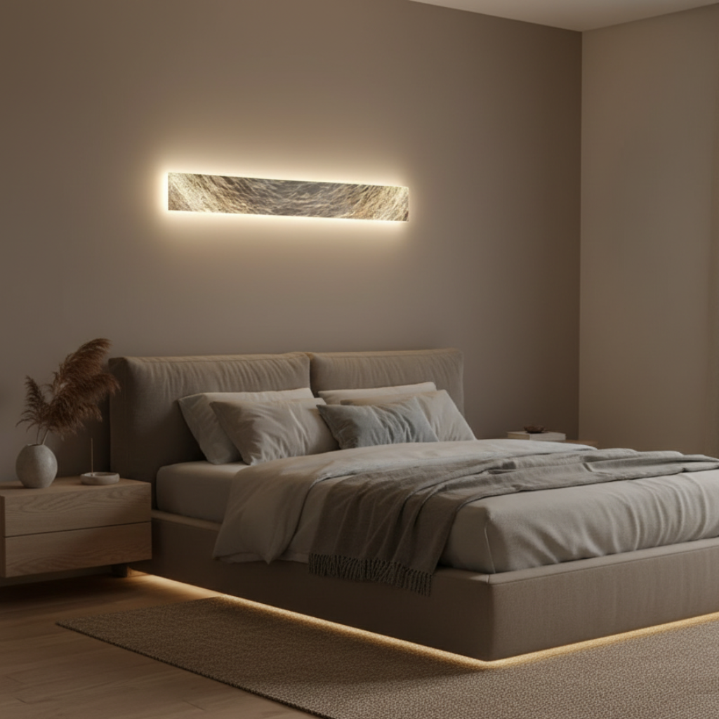 Decoración de hogar con aplique LED Lunare. Lámpara de pared moderna y eficiente, ideal para luz ambiente.