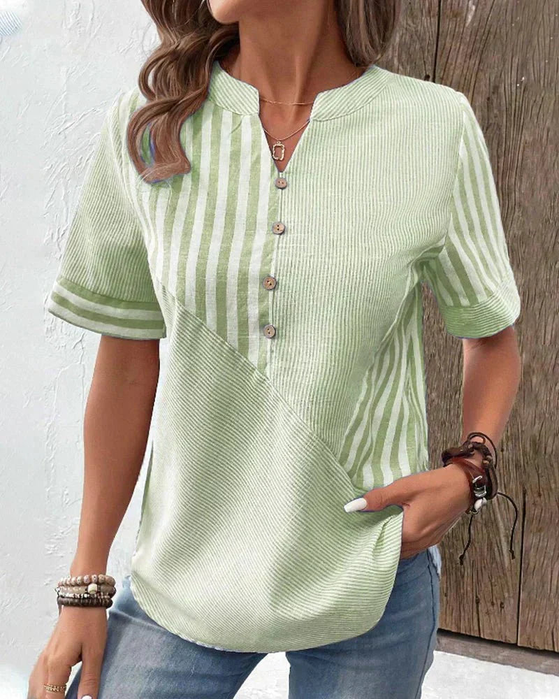Blusa de rayas para mujer, diseño elegante y cómodo, perfecta para moda de primavera.
