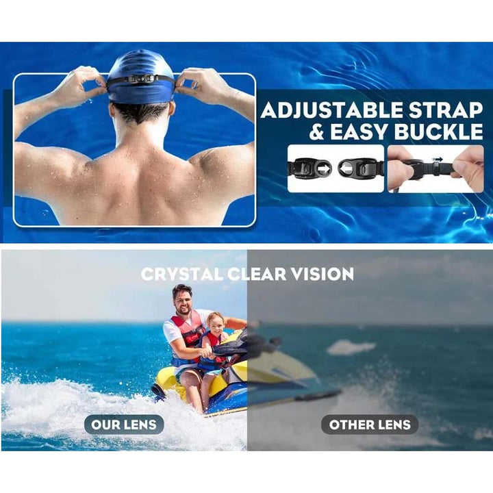 Visión cristalina: gafas de natación antiempañantes para deportes acuáticos.